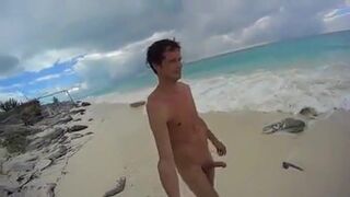 Big-Cock Men Jerk Off at a Cuba Beach