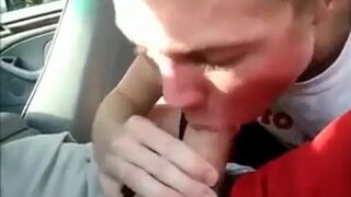 Backseat Blowjob and Cum Swallow