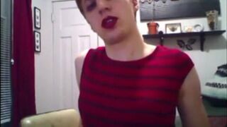 Twink Crossdresser Cums Hard