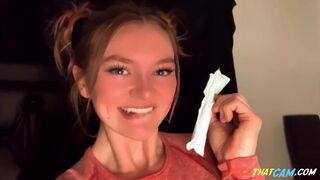 Tampon Play & Masturbation! Sexy White Babe Emily R Orgasms On Webcam Solo