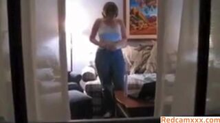 Blonde Voyeur masturbation