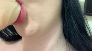 Hot Babe Sucks and Fucks Her Toy Hard!