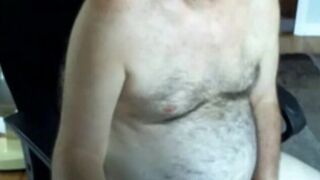 Hairy Daddy Strokes on Webcam