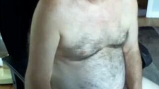 Hairy Daddy Strokes on Webcam