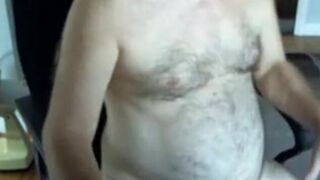 Hairy Daddy Strokes on Webcam