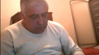 Silver Bear Daddy Mario Stroking on Webcam