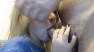 Blonde 18yo Cock Whore: Deep-throat Webcam Show