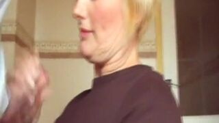 Mature Blonde Sally Taylor's Homemade Blowjob & Facial