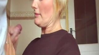 Mature Blonde Sally Taylor's Homemade Blowjob & Facial