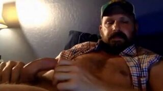 Bearded Muscle Daddy Jerks Off in Truck