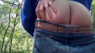 Spanked Twink Strips Outdoors