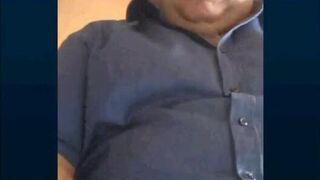 Fat Turkish Grandpa Strokes His Cock