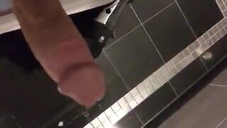 Big-Cock Daddy Strokes at Work