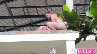 Amateur Kinky Exhibitionist Couple Fucking on Terrace Balcony