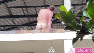 Amateur Kinky Exhibitionist Couple Fucking on Terrace Balcony