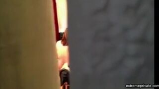 busty BBW stepmom spied in bathroom (hidden cam)