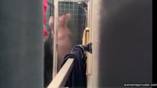 busty BBW stepmom spied in bathroom (hidden cam)