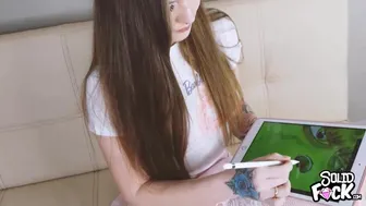 Beyond porn video – Cute Teen Stepsister Draws And Then Gets Fucked