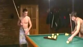 Nude Russian Soldiers Playing Pool