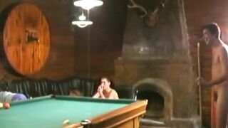 Nude Russian Soldiers Playing Pool