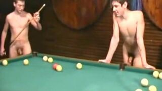 Nude Russian Soldiers Playing Pool