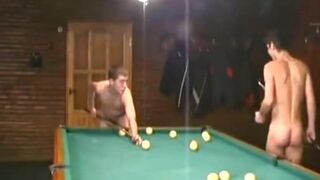 Nude Russian Soldiers Playing Pool