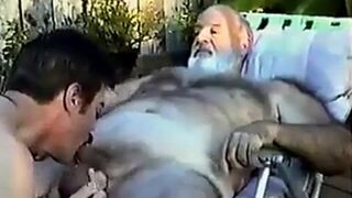 Young Man Sucks Off a Hairy Grandpa