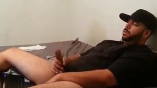 Big-Cock Mexican Daddy Strokes to Porn