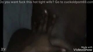 Pia Sofie's first black cock while her cuckold must watching