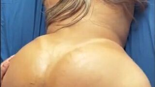 Big-Bootied Blonde Latina MILF Gets Oiled for POV Fuck