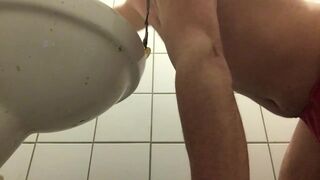 NudeSlave2024 in the Public Toilet