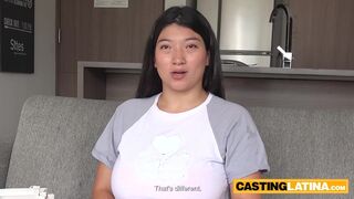 Huge boobs Japanese latina MILF casting