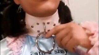 Asian Sissy's Small Cock Caged