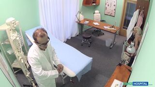 Real cheating by a blonde as she spreads her legs and fucks a doctor