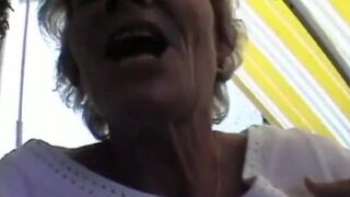 Mature MILF Shows it All on Her Balcony