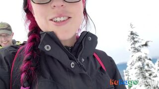 Muscled MILF Sucks in the Mountains