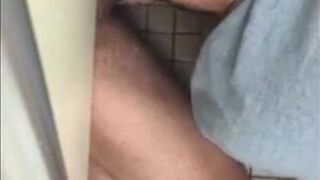 Big Cock Amateur Blowjob in a Public Restroom