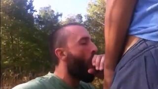 Outdoor Bareback Sex and Blowjob