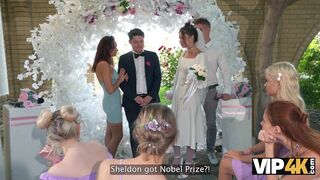 Bride was fucked hard and got anal creampie while guests were watching