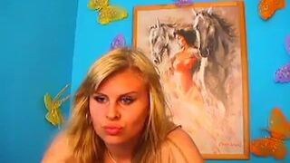 Curvy Blonde MILF's Webcam Striptease