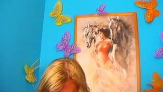 Curvy Blonde MILF's Webcam Striptease