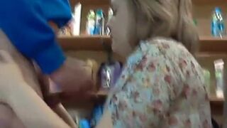 Russian Blonde Amateur Blowjob in Public