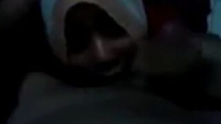 Indonesian Hijab Babe Sucks Cock Like a Pro