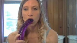 She Takes a Massive Anal Dildo on Webcam