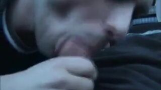 Car Blowjob with a Twist: I Cum in His Mouth!