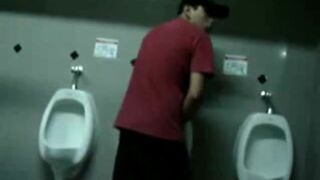 Public Handjob in a Restroom by Bigcockflasher