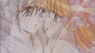 Anime lesbian group and masturbation session