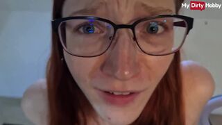 Nerdy cutie FinaFoxy tries on underwear and then gets fucked