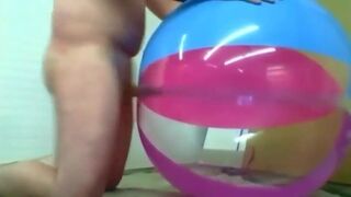 Daddy Plays with Inflatable Beach Ball Sex Toy