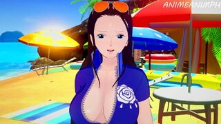 Luffy and Nico Robin Fuck in the New Isle they Discovered Until Creampie - One Piece Anime Hentai 3d